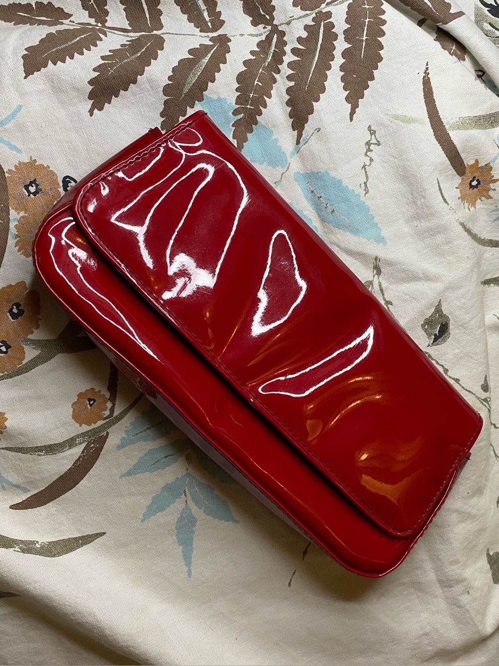 Vintage Y2K Spring red pleather shoulder/ clutch bag with polka dots❤️ - Picture 5 of 15